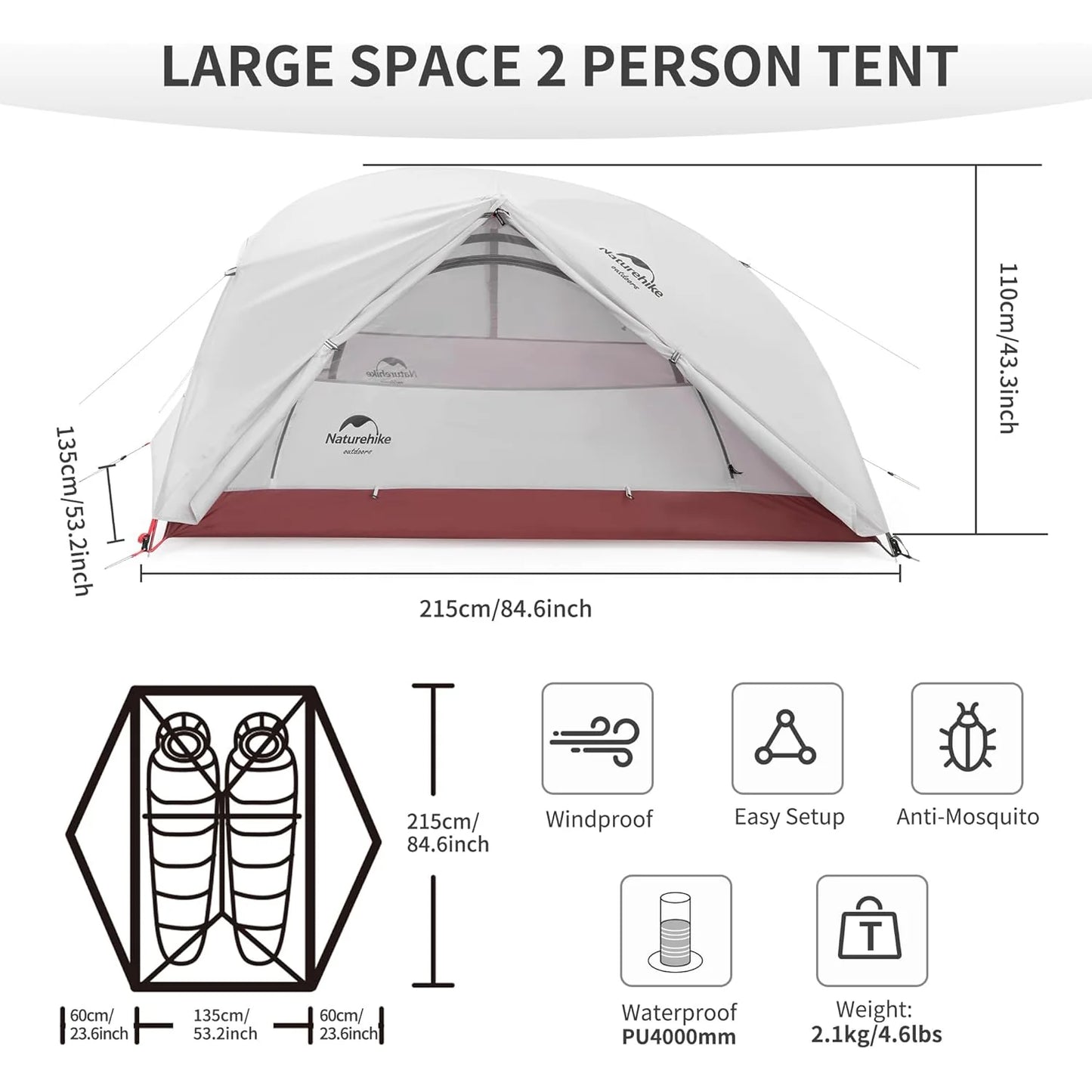 Naturehike Star River 2-Person Ultralight Backpacking Tent