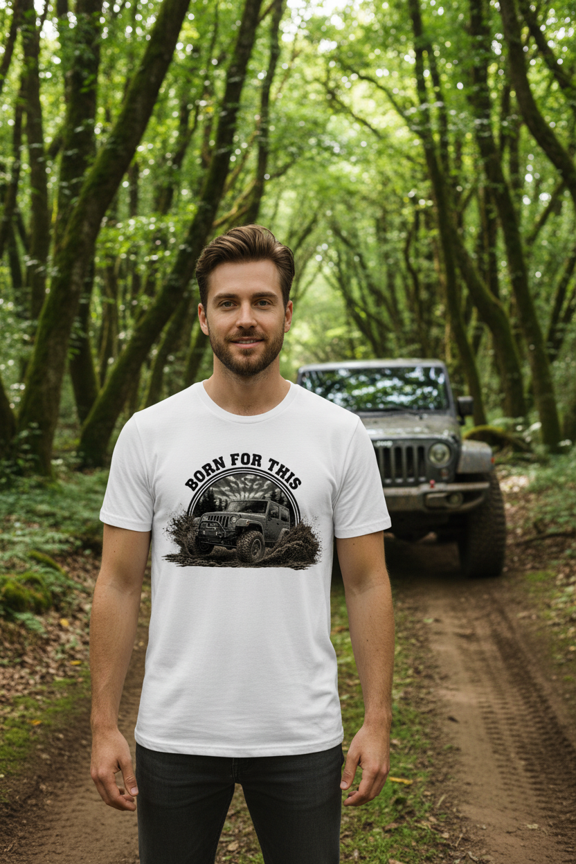 BORN FOR THIS tee - male in forest