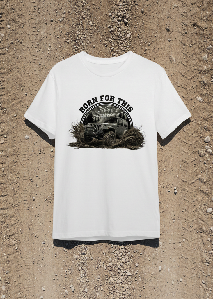 BORN FOR THIS tee on dirty road