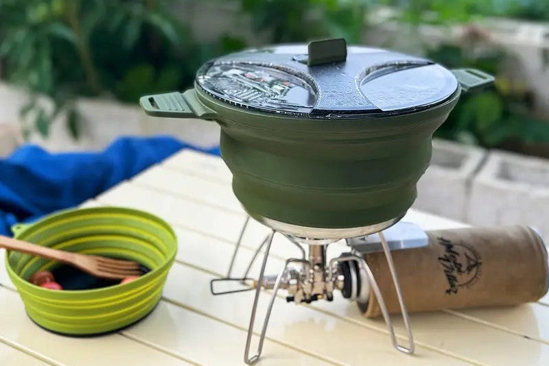 Foldable Pot with 2 foldable bowls