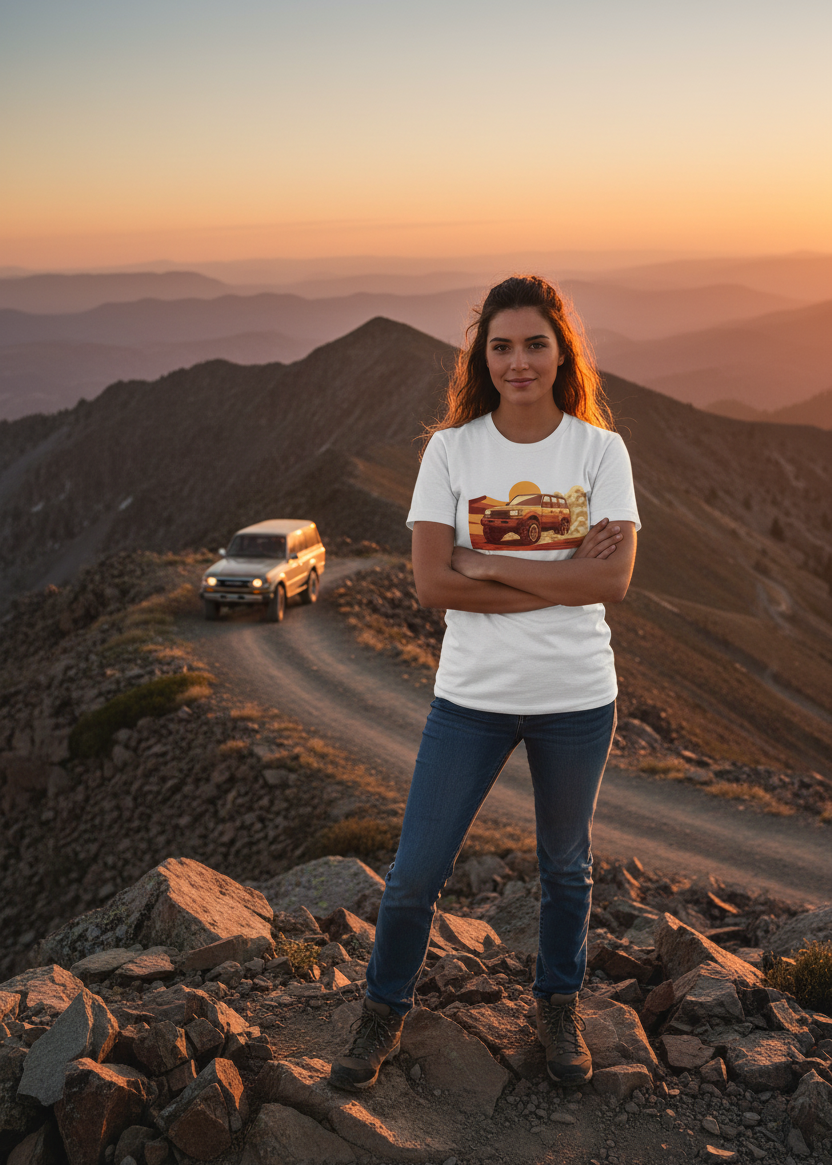 CRUISER tee - female on mountain