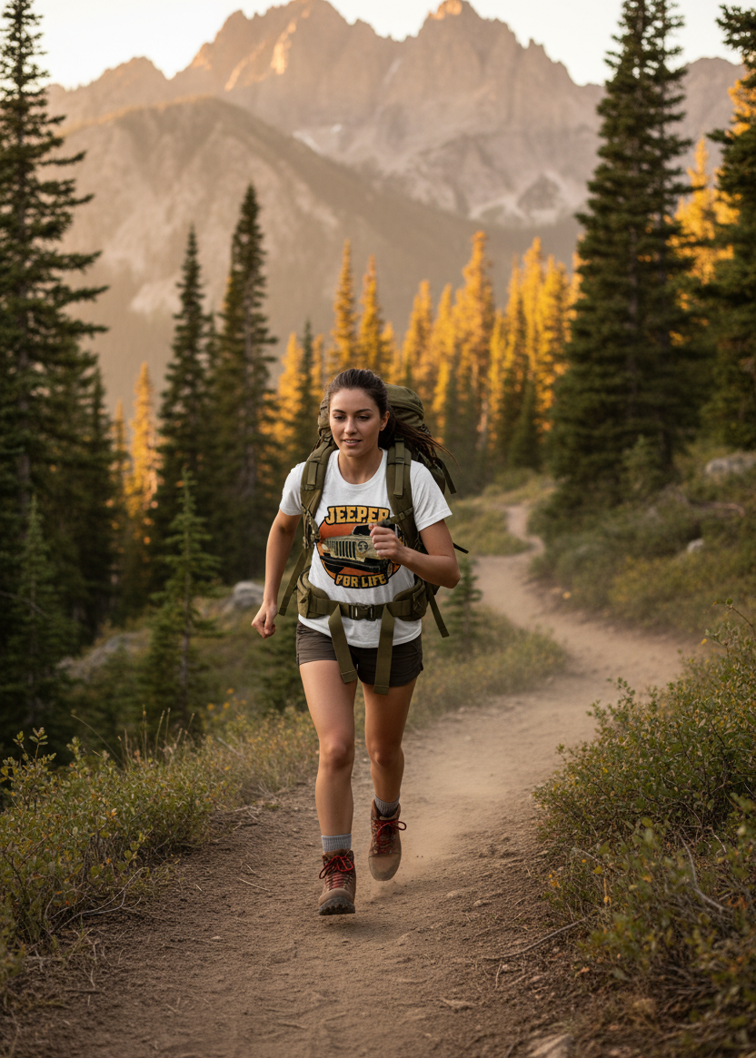 Female hiker - JEEPER FOR LIFE tee