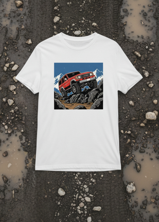 LANDCRUISER LEGEND tee on muddy trail