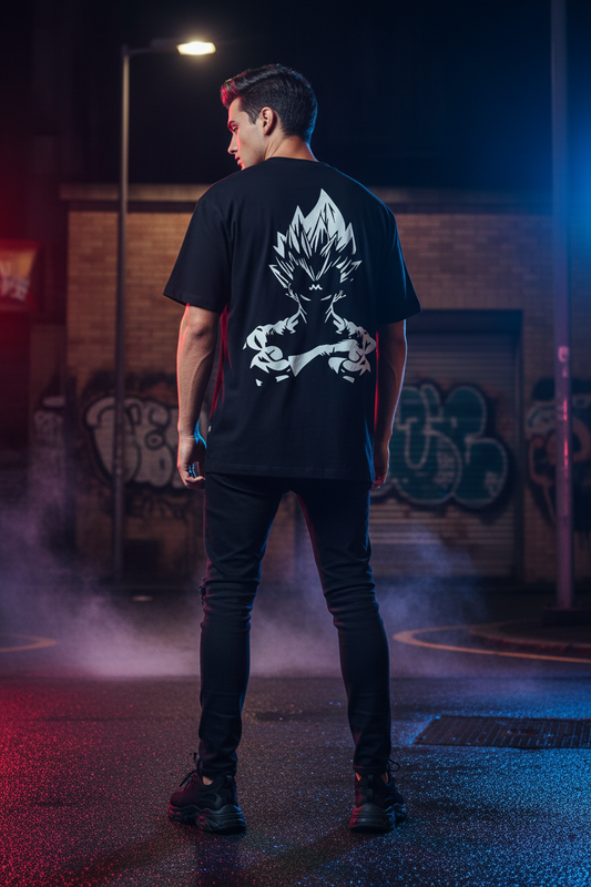 Magin Vegeta Black T-Shirt Model