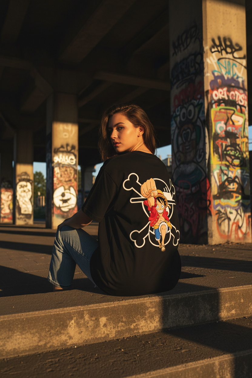 One Piece Tee – Female Model Urban Underpass