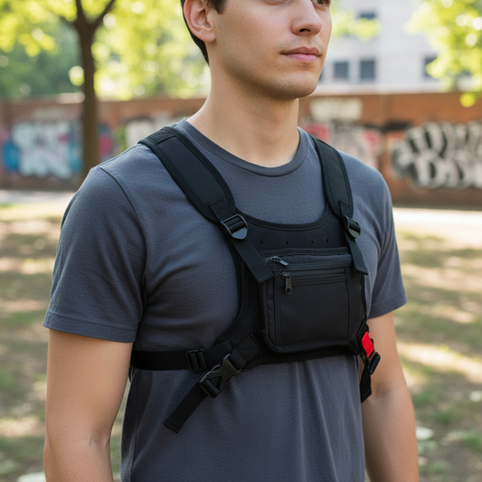 Person Wearing Tactical Chest Rig